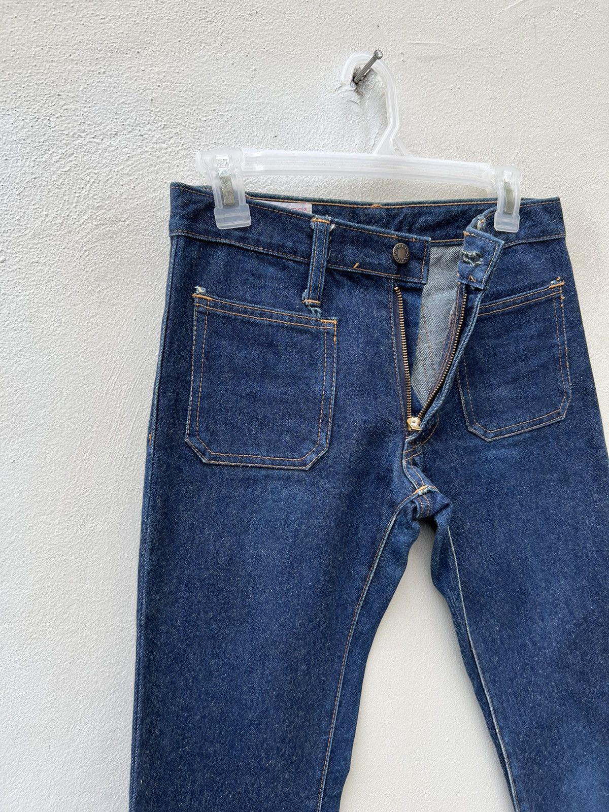 Vintage Vintage 70s BISON Japan 4 Pocket Blue Denim Bootcut Jeans Size US 28 / EU 44 - 5 Thumbnail