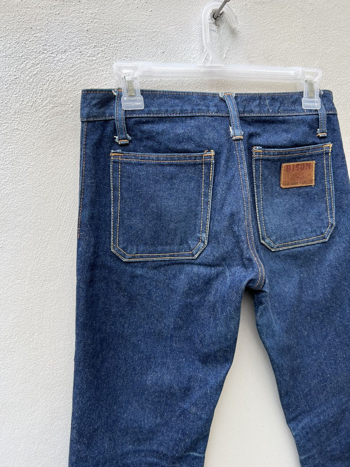 Vintage Vintage 70s BISON Japan 4 Pocket Blue Denim Bootcut Jeans Size US 28 / EU 44 - 12 Thumbnail