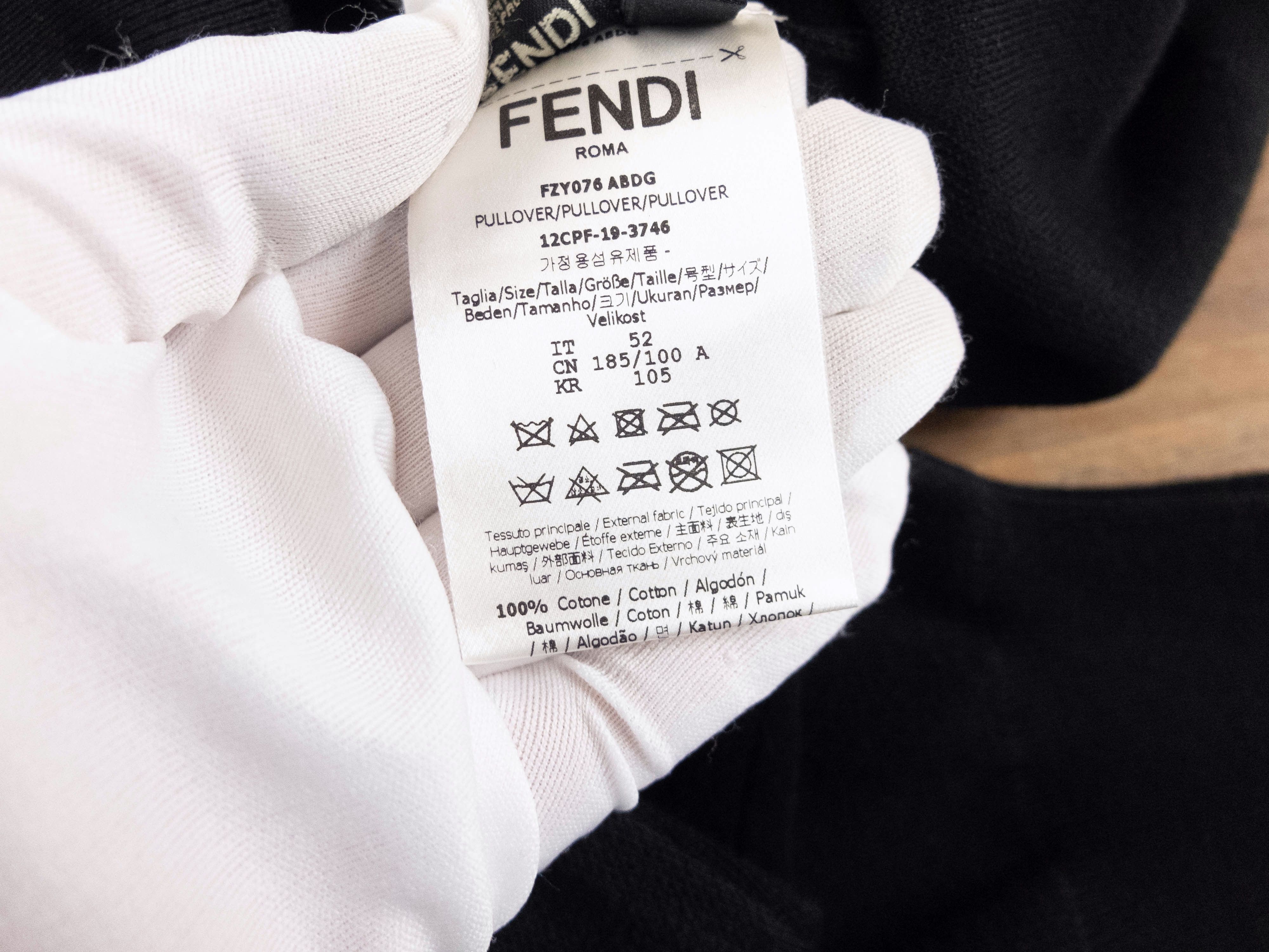 Fendi $1169 FENDI black leather logo pocket sweater 52 EU / XL Size US XL / EU 56 / 4 - 11 Thumbnail