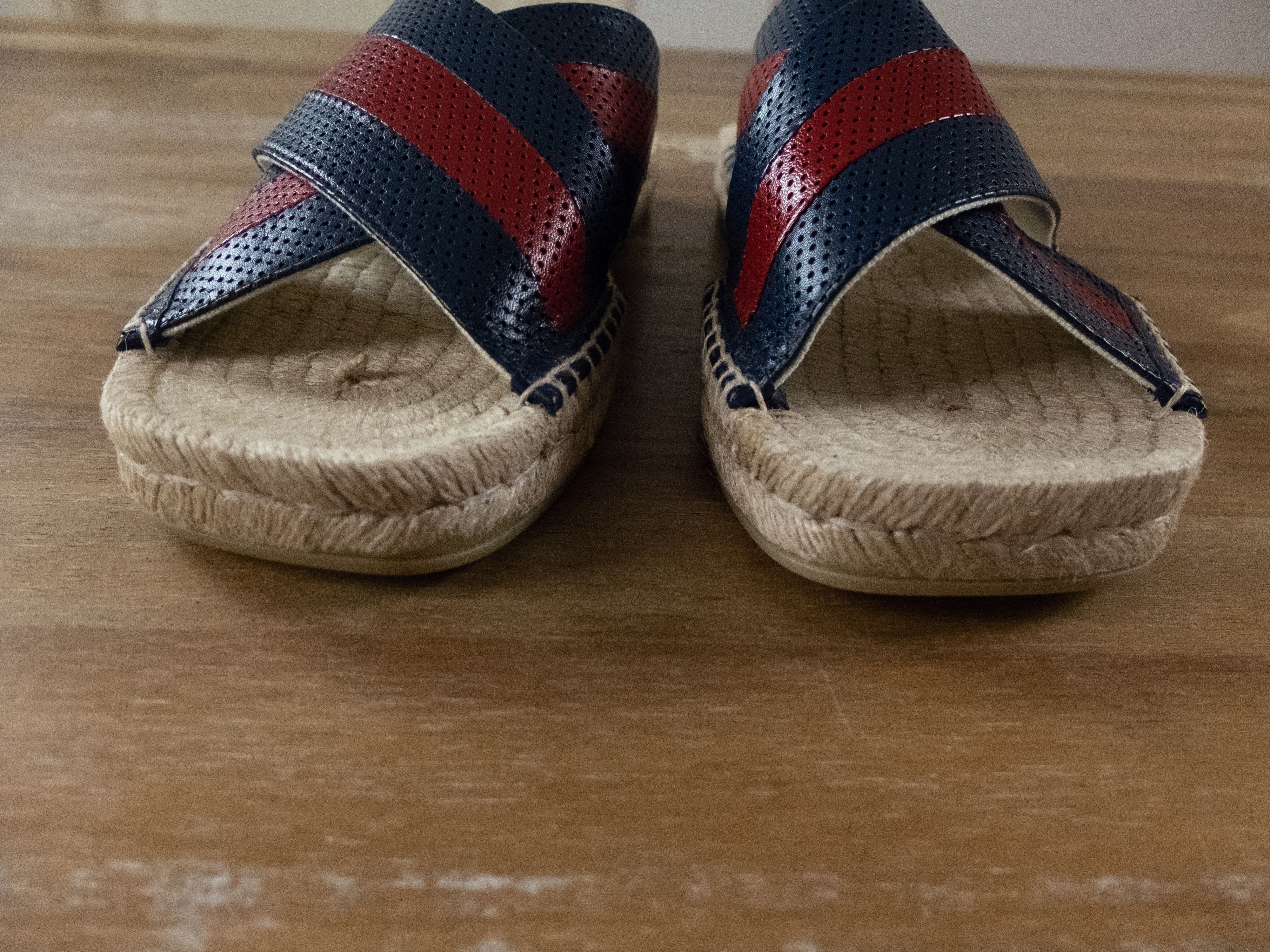 Gucci GUCCI Malaga blue red stripe slides sandals 7 US / 6.5 UK Size US 7 / EU 40 - 4 Thumbnail