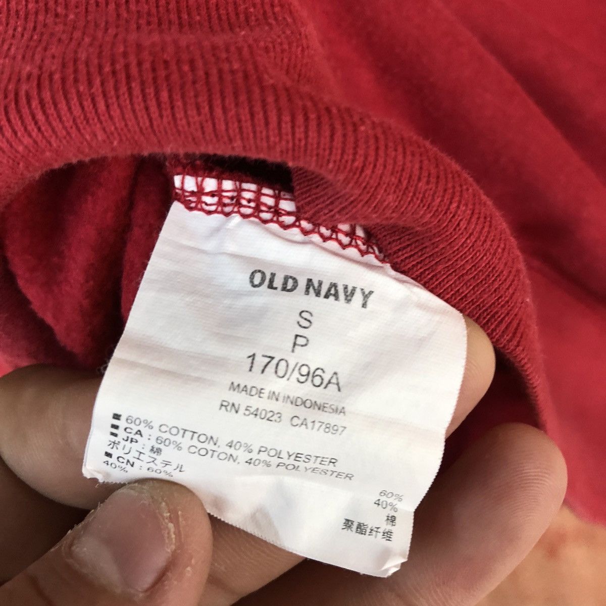 Japanese Brand DL Old Navy Red vintage sweatshirt Hoodies #2013 Size US S / EU 44-46 / 1 - 13 Thumbnail