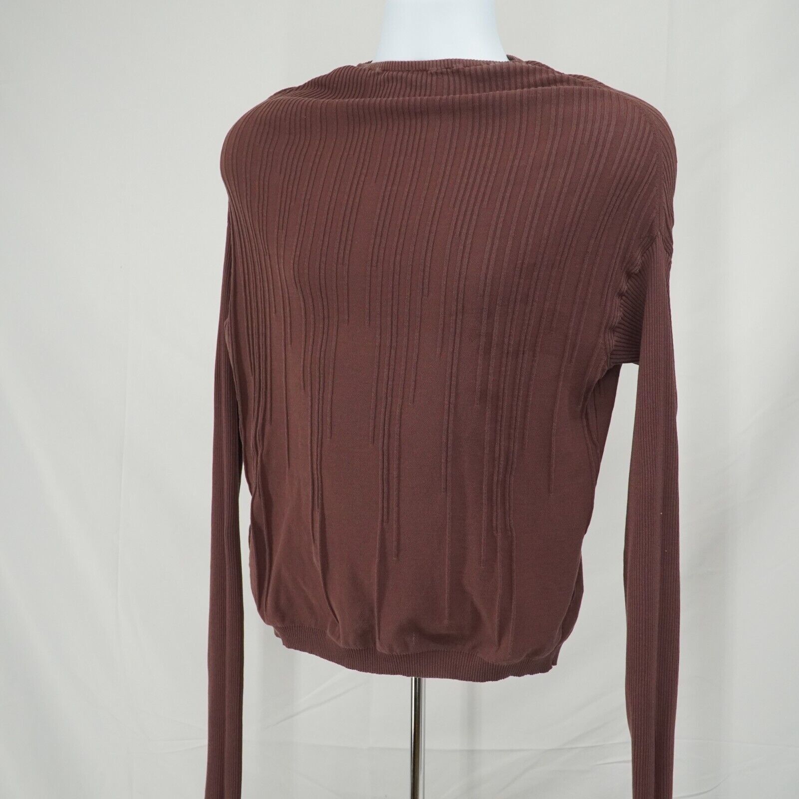 image of Rick Owens Ribbed Sweater Ss17 Walrus Throat Burgundy Red, Women's (Size Medium)