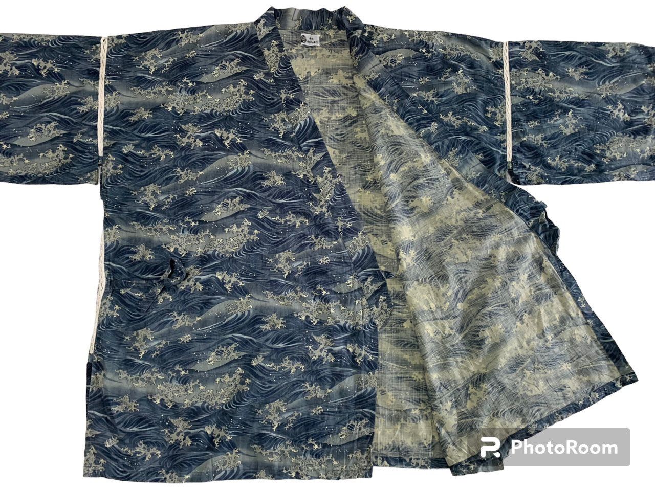 Image of Art Comes First x Kimono Japan Dragon Nice Ocean Wave Print Over Kimono, Men's (Size 2XL)