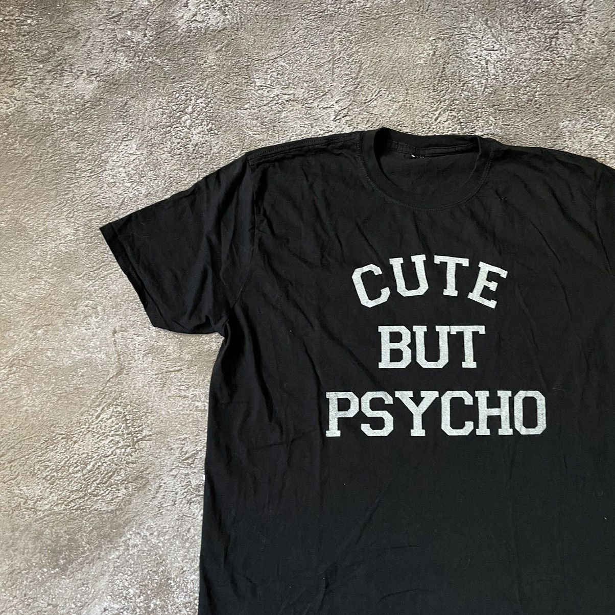Vintage Y2K Graphic Tee Cute But Psycho Slogan Streetwear Wide Leg L Size US L / EU 52-54 / 3 - 4 Thumbnail