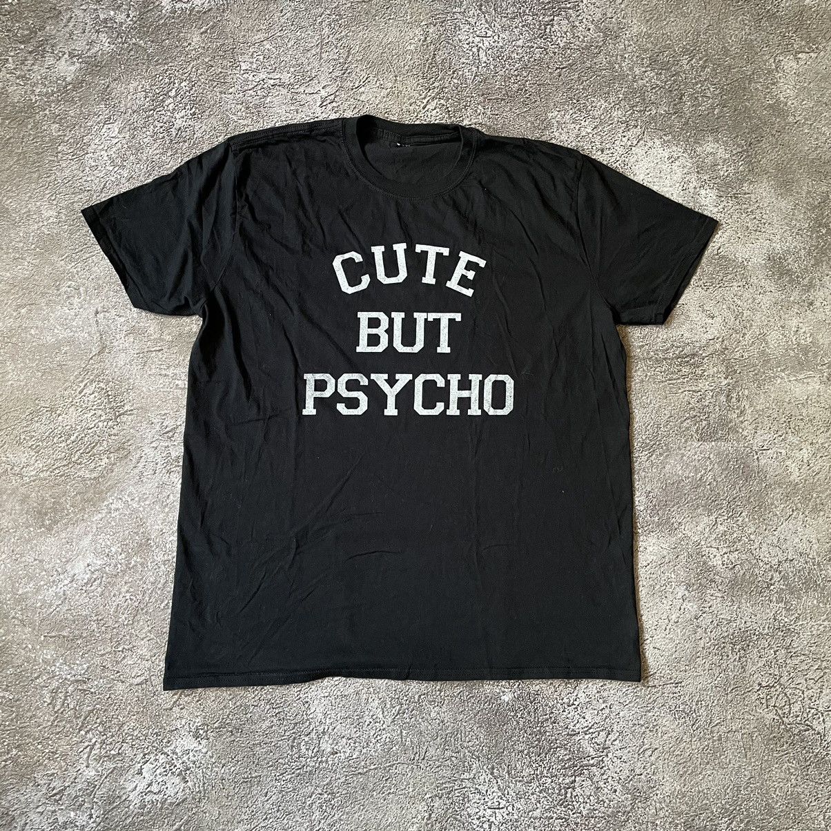 Vintage Y2K Graphic Tee Cute But Psycho Slogan Streetwear Wide Leg L Size US L / EU 52-54 / 3 - 3 Thumbnail