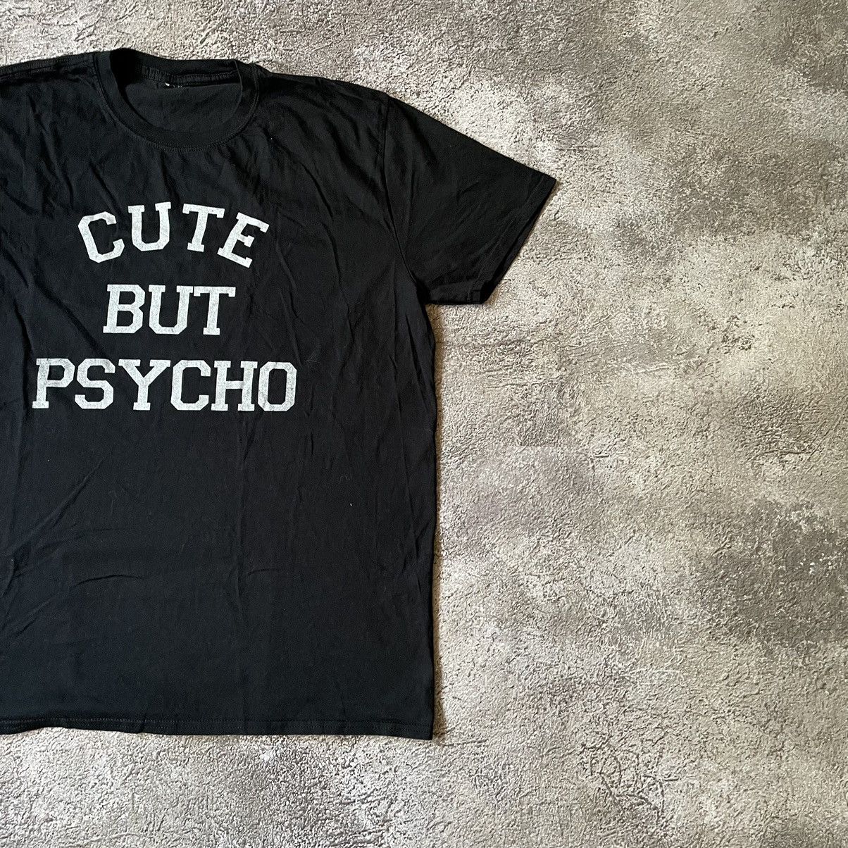 Vintage Y2K Graphic Tee Cute But Psycho Slogan Streetwear Wide Leg L Size US L / EU 52-54 / 3 - 2 Thumbnail