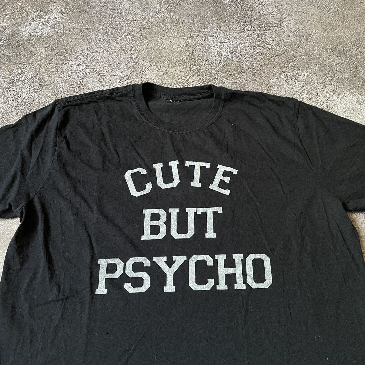 Vintage Y2K Graphic Tee Cute But Psycho Slogan Streetwear Wide Leg L Size US L / EU 52-54 / 3 - 5 Thumbnail