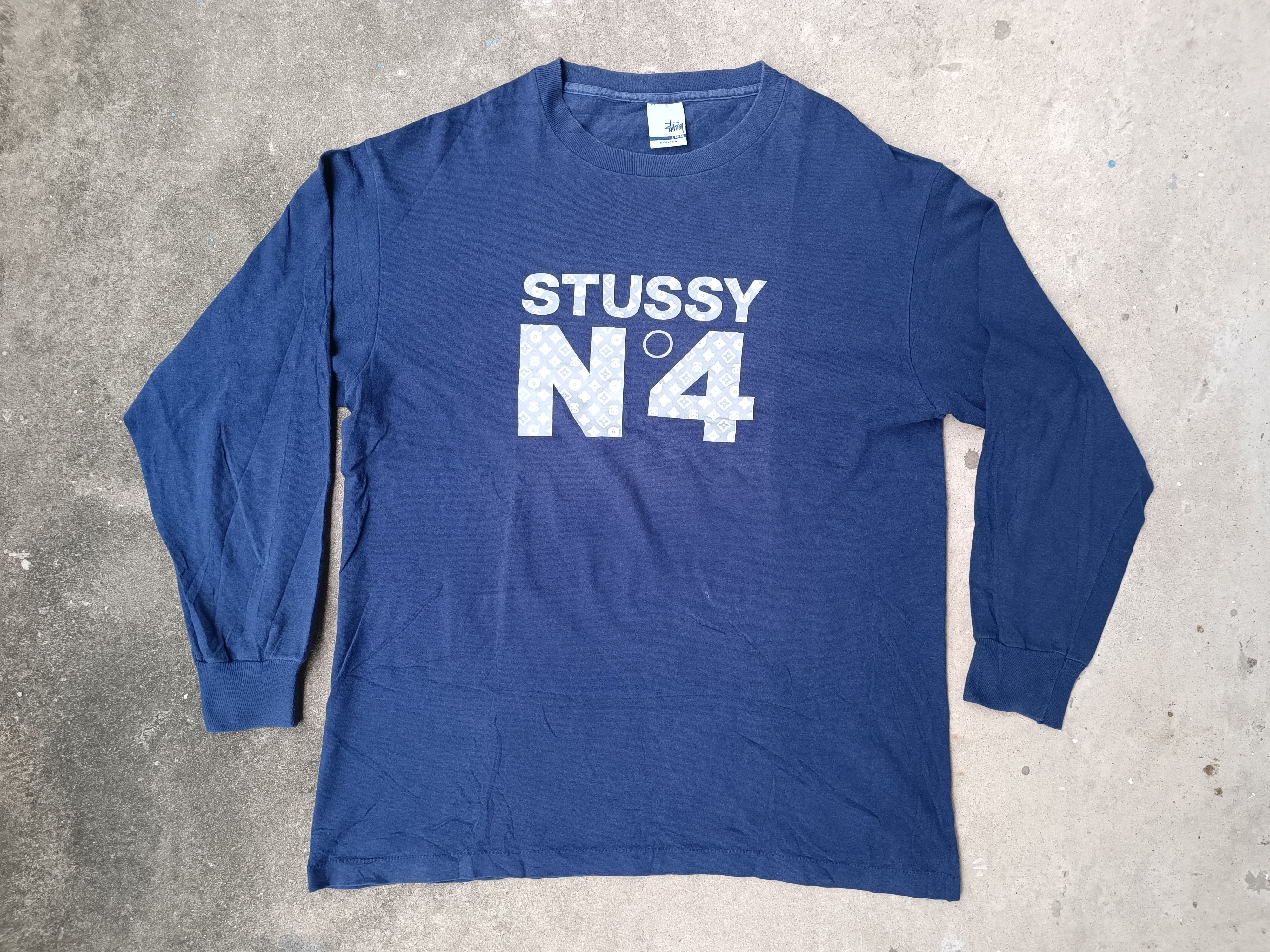 image of N4 x Stussy Vintage 90's Stussy No 4 Monogram Louis Vuitton Tee in Blue, Men's (Size Medium)