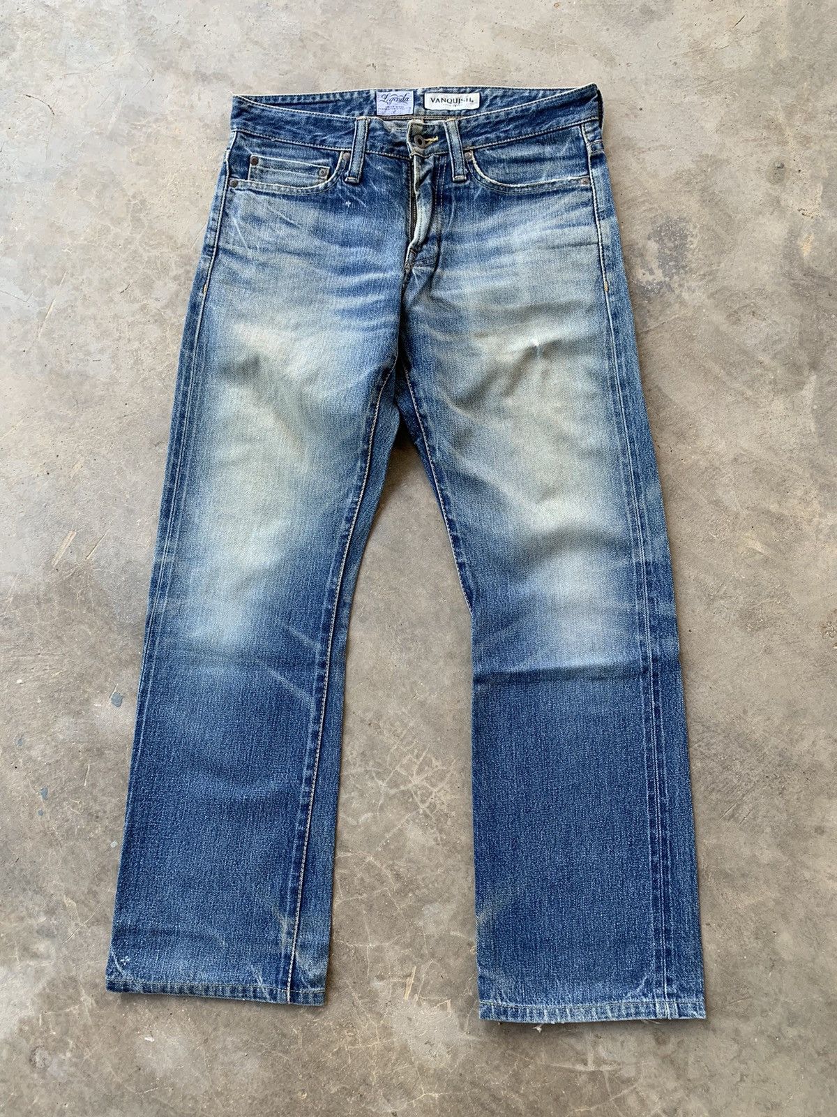 image of Legenda Selvedge Distressed Denim in Blue, Men's (Size 32)