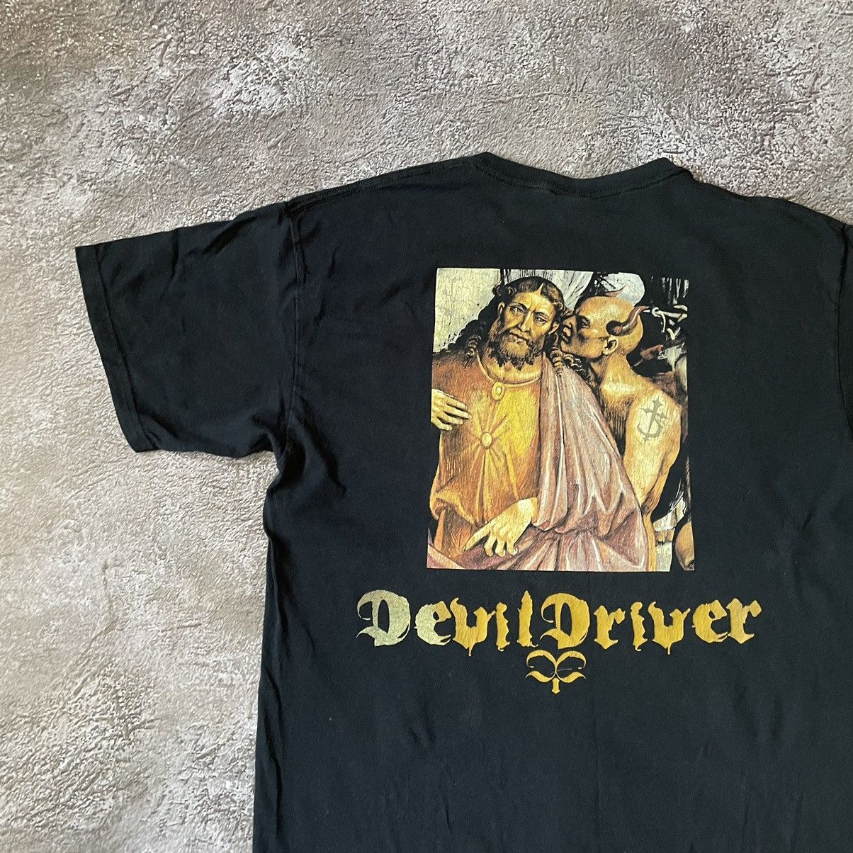 Vintage Vintage 90s Devil Driver Graphic Tee Thrashed Grunge Slim L Size US L / EU 52-54 / 3 - 4 Thumbnail