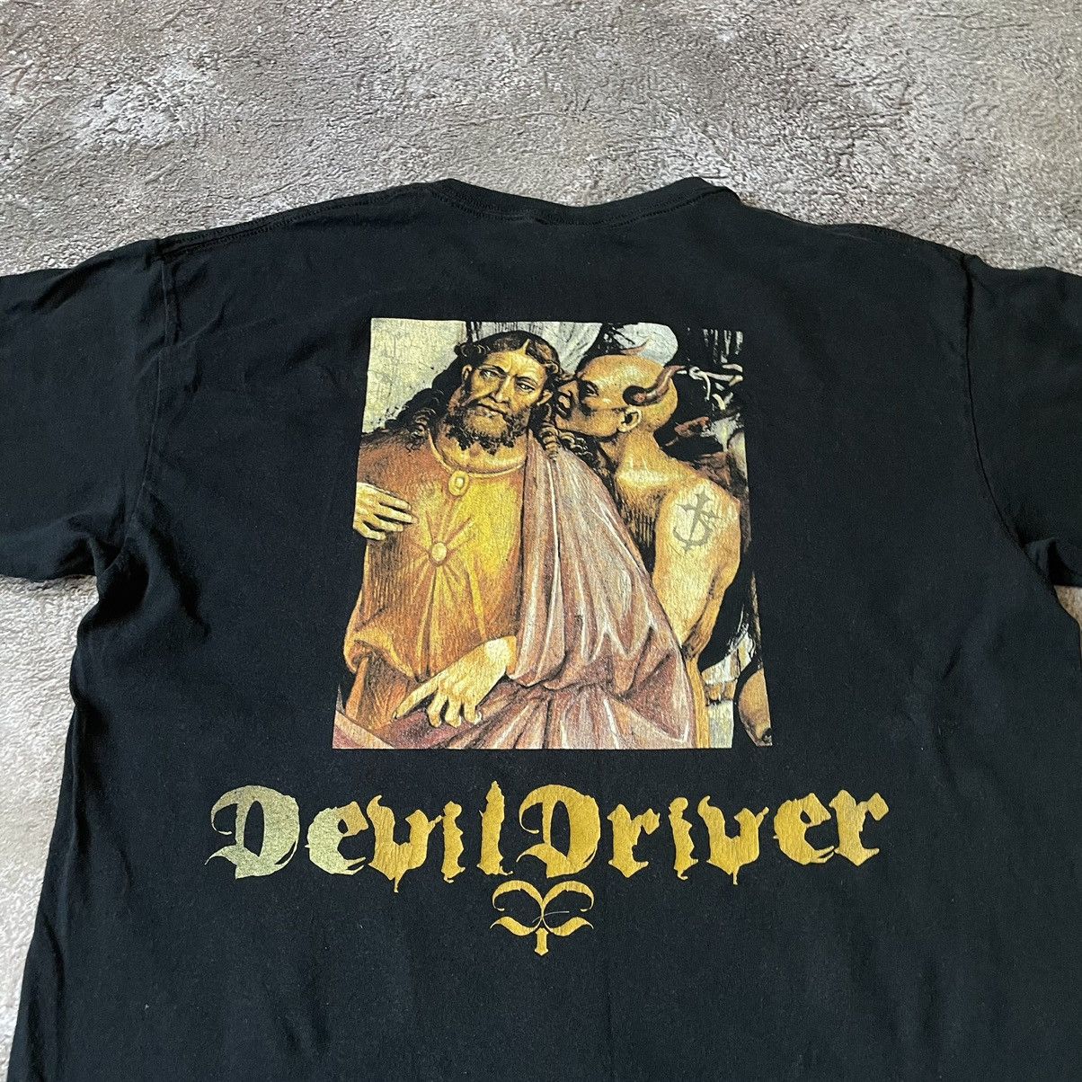 Vintage Vintage 90s Devil Driver Graphic Tee Thrashed Grunge Slim L Size US L / EU 52-54 / 3 - 5 Thumbnail