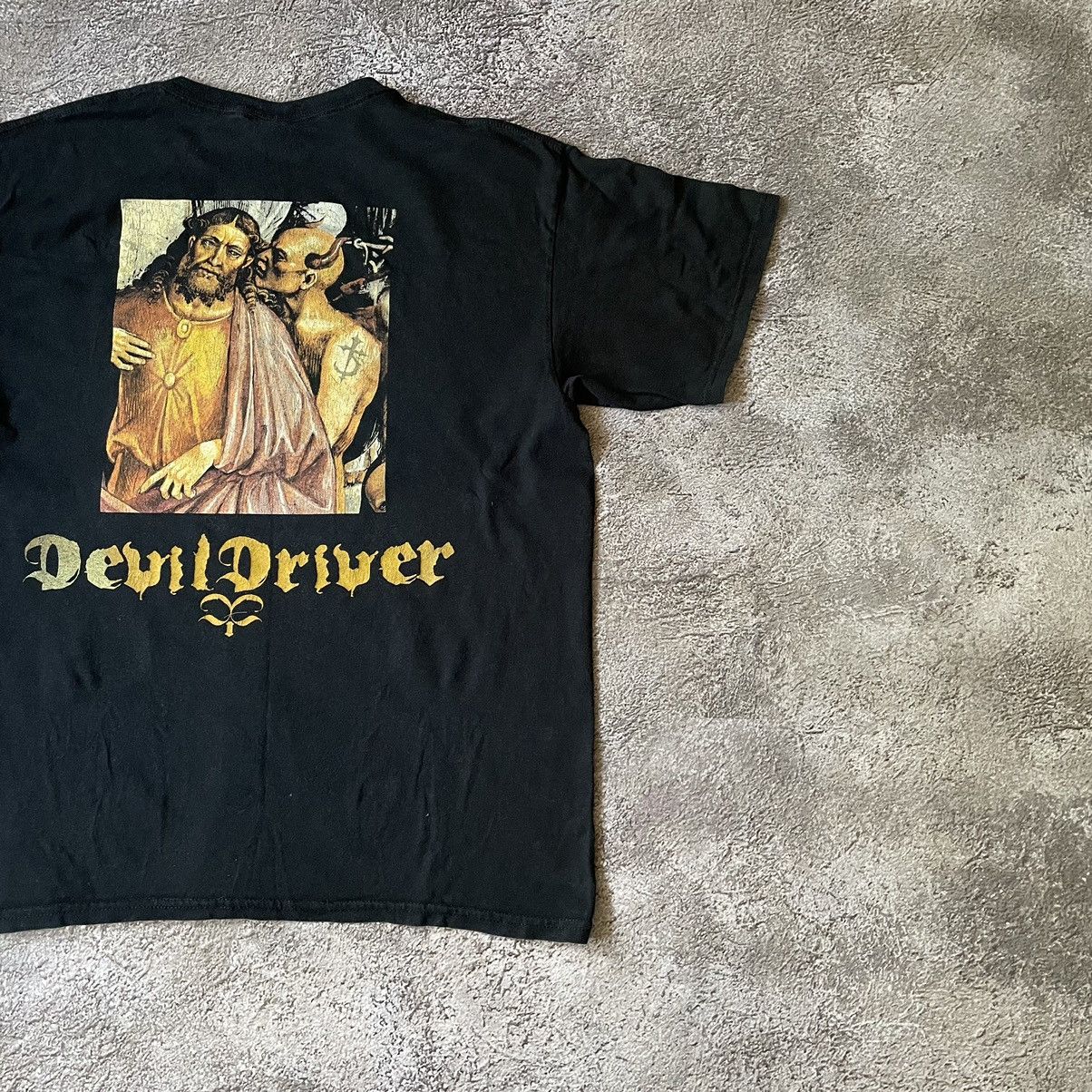 Vintage Vintage 90s Devil Driver Graphic Tee Thrashed Grunge Slim L Size US L / EU 52-54 / 3 - 3 Thumbnail