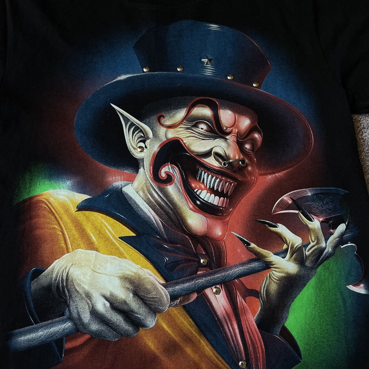 Band Tees Vintage Y2K 90s SCREAMER FACE ANGRY CLOWN Horror S Size US S / EU 44-46 / 1 - 6 Thumbnail