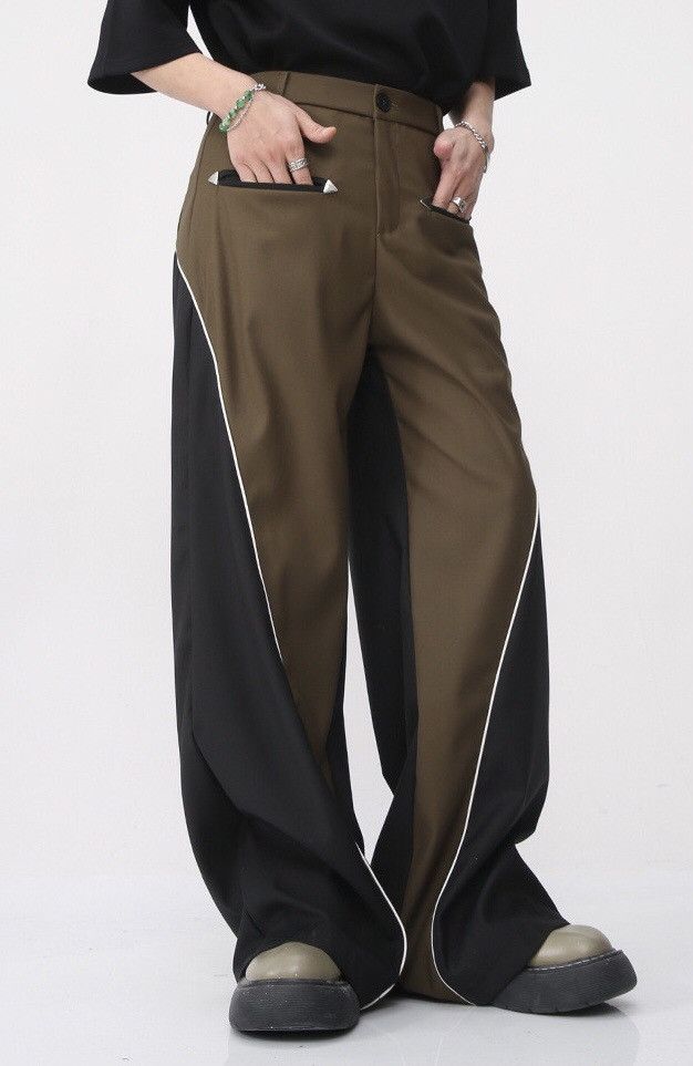 Two tone retro flared pants