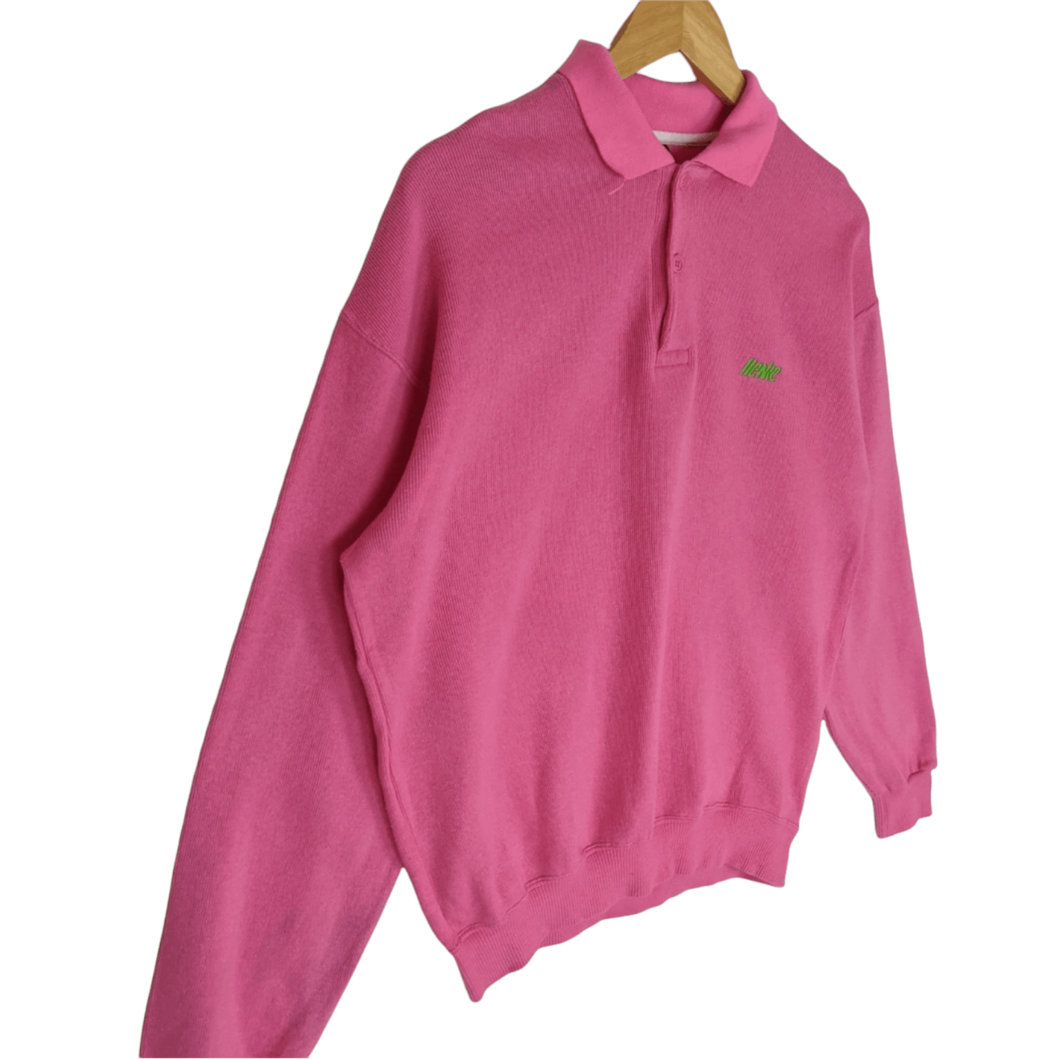 Japanese Brand × Vintage Vintage 90's HENKE Pink Retro Jumper Sweatshirt Size US M / EU 48-50 / 2 - 3 Thumbnail