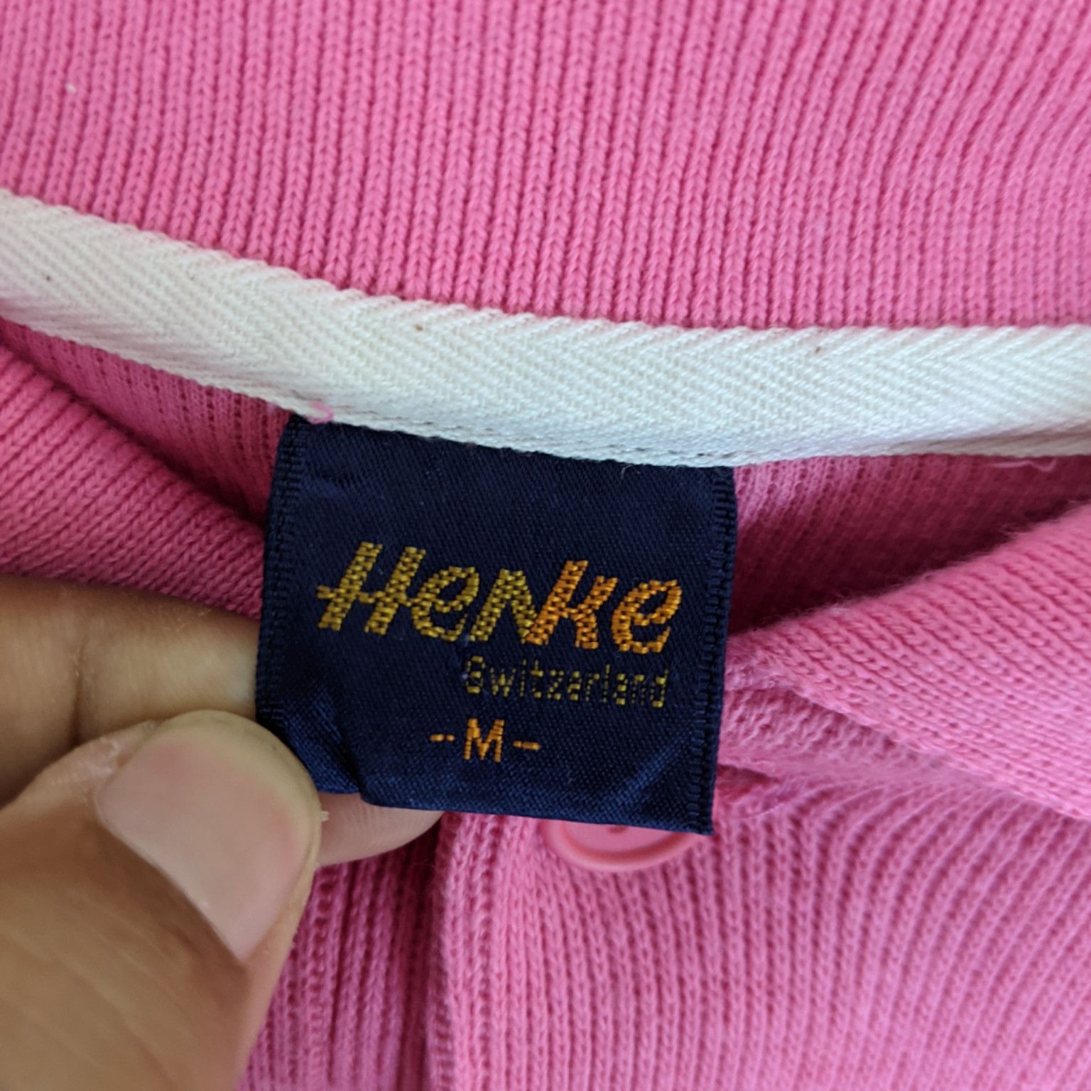 Japanese Brand × Vintage Vintage 90's HENKE Pink Retro Jumper Sweatshirt Size US M / EU 48-50 / 2 - 8 Thumbnail