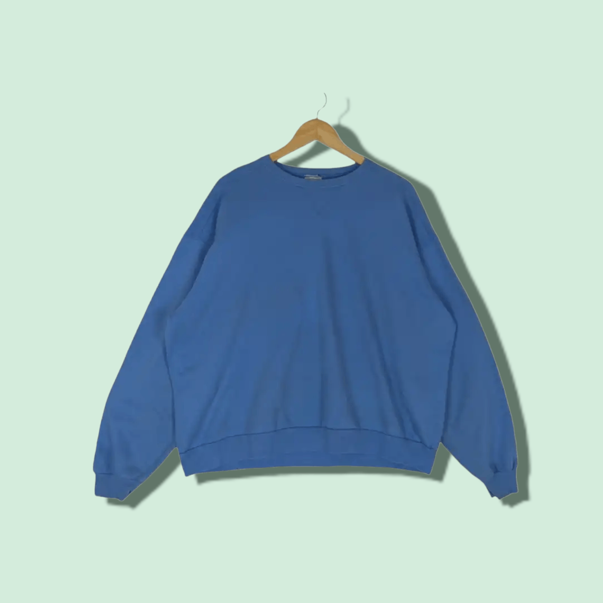 Jerzees Vintage JERZEES Blue Plain Jumper Sweatshirt Size US XL / EU 56 / 4 - 1 Thumbnail