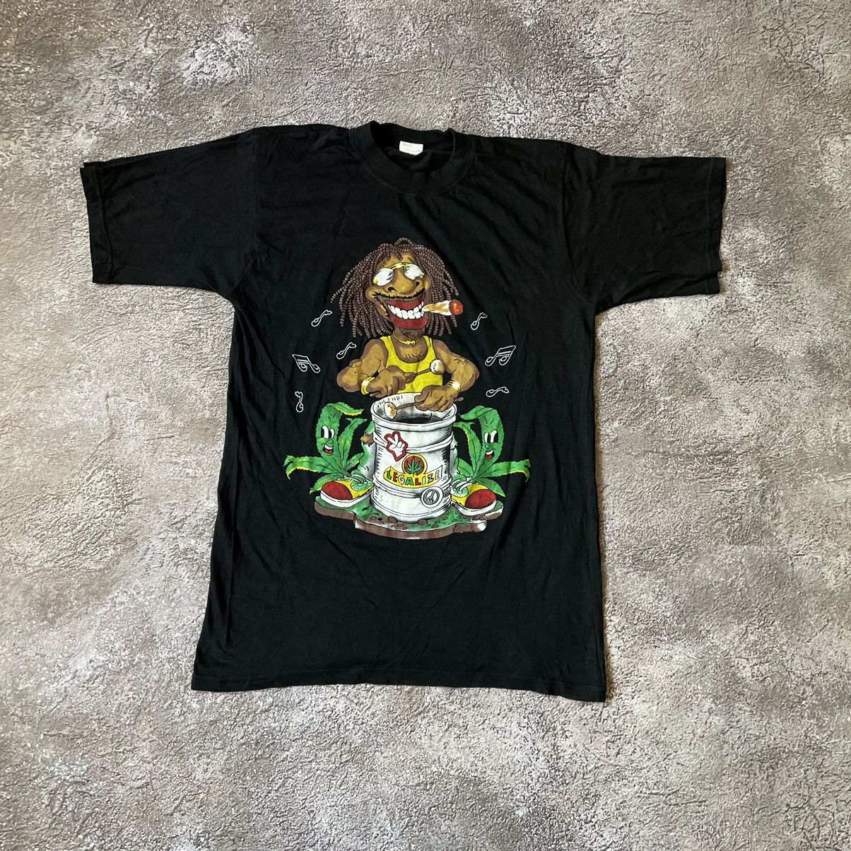 Vintage Vintage Y2K Tee Porno Love SMOKE WEED DRUGS M Size US M / EU 48-50 / 2 - 2 Thumbnail