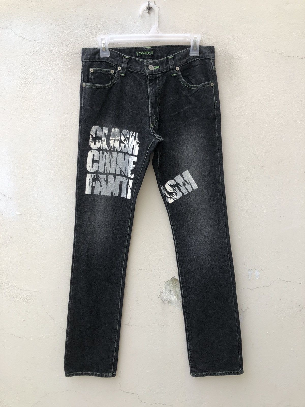 Japanese Brand Vintage 90s YOUTH Japan Clash Crime Fantasm Denim Jeans Size US 29 - 6 Thumbnail