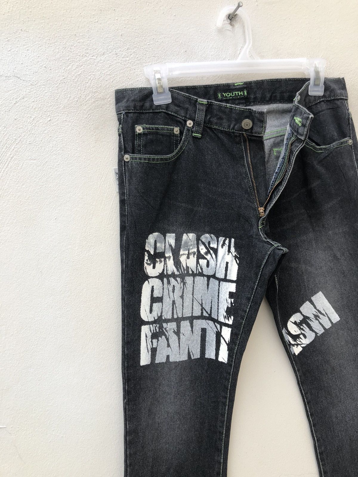 Japanese Brand Vintage 90s YOUTH Japan Clash Crime Fantasm Denim Jeans Size US 29 - 7 Thumbnail