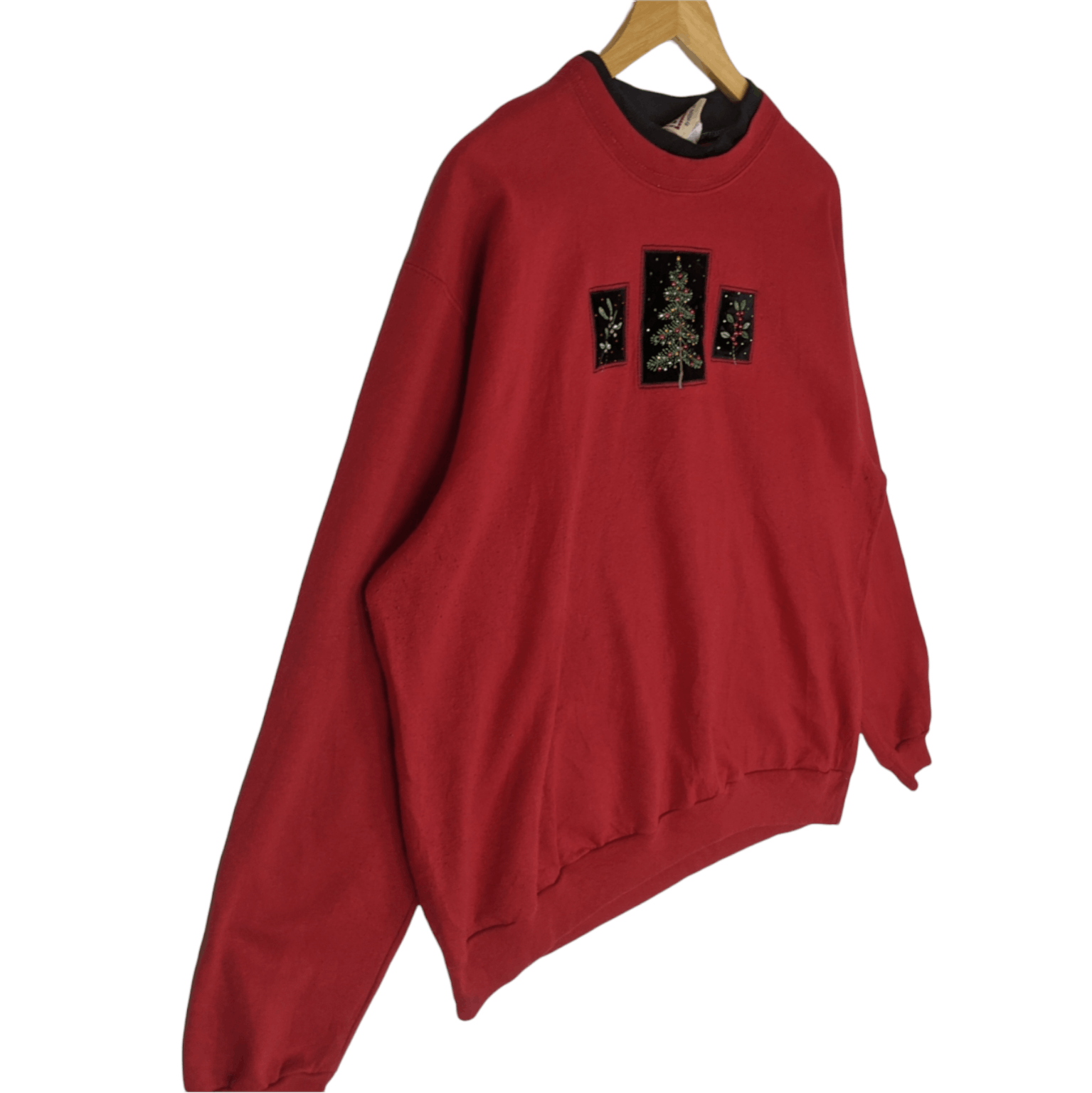 American Apparel Vintage 90's TOP STITCH Christmas Tree Jumper Sweatshirt Size US XL / EU 56 / 4 - 3 Thumbnail