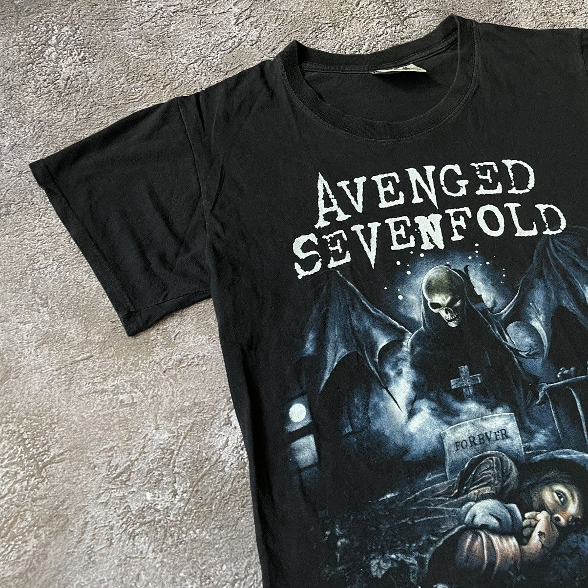 Vintage Vintage 90s Avenged Sevenfold Band Tee Graphic Black Baggy M Size US M / EU 48-50 / 2 - 3 Thumbnail