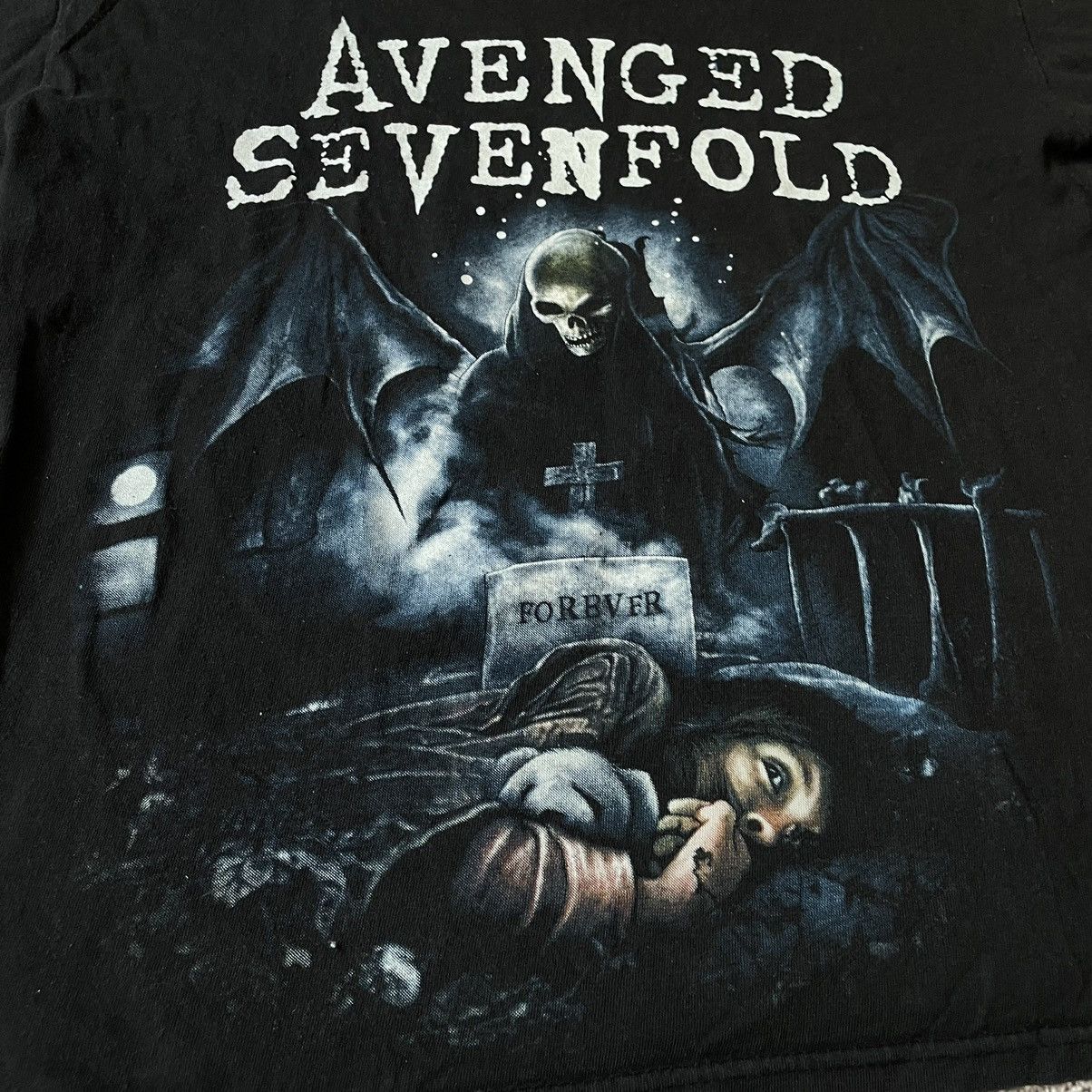 Vintage Vintage 90s Avenged Sevenfold Band Tee Graphic Black Baggy M Size US M / EU 48-50 / 2 - 5 Thumbnail