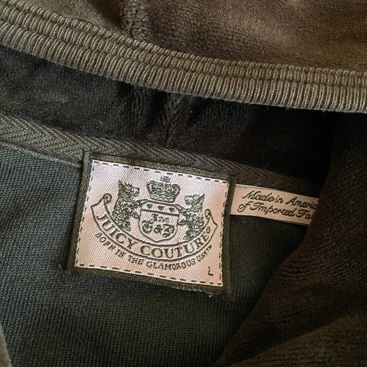 Juicy Couture Y2K Juicy Couture Vintage Velour Brown Glam Zip Hoodie Size L / US 10 / IT 46 - 7 Thumbnail
