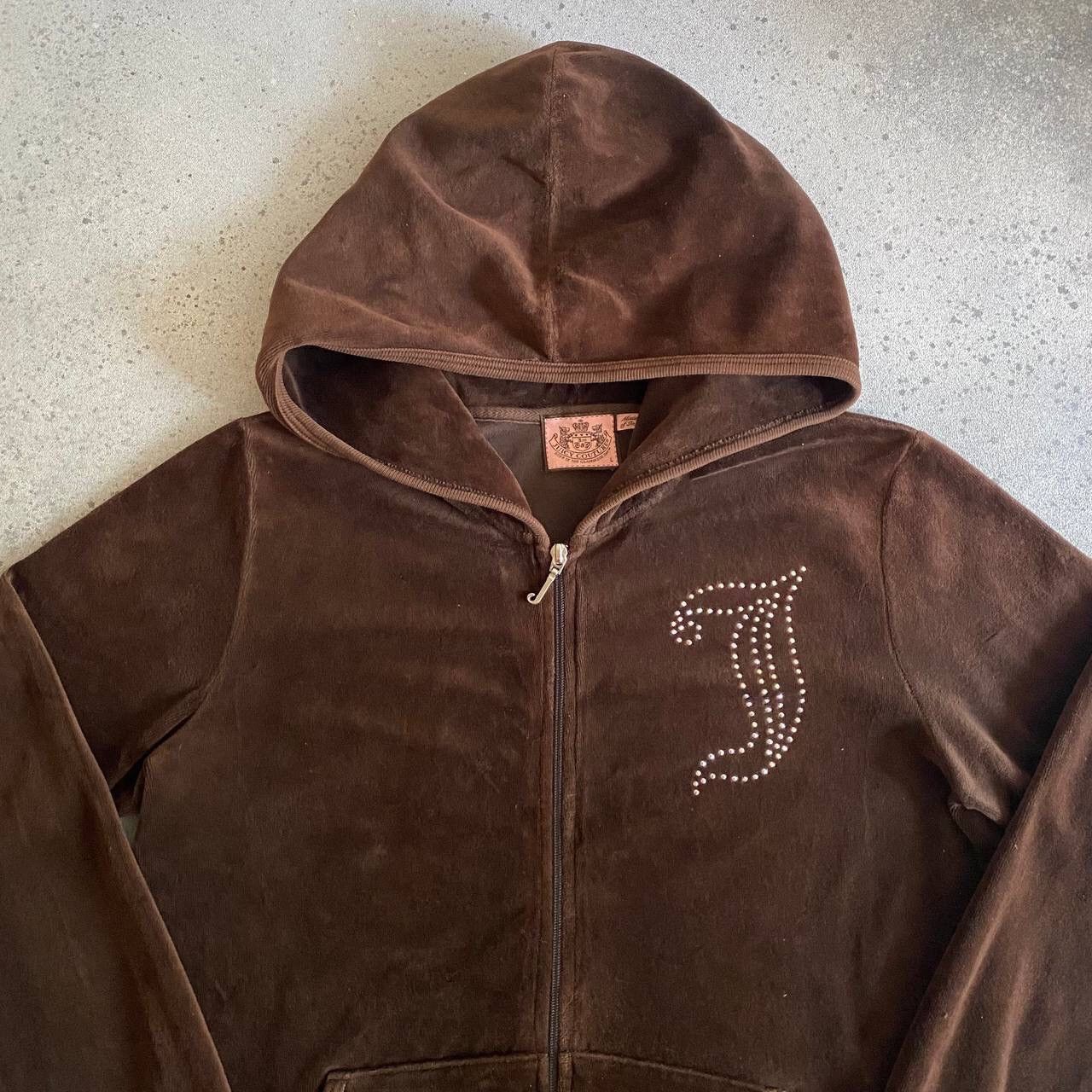 Juicy Couture Y2K Juicy Couture Vintage Velour Brown Glam Zip Hoodie Size L / US 10 / IT 46 - 5 Thumbnail