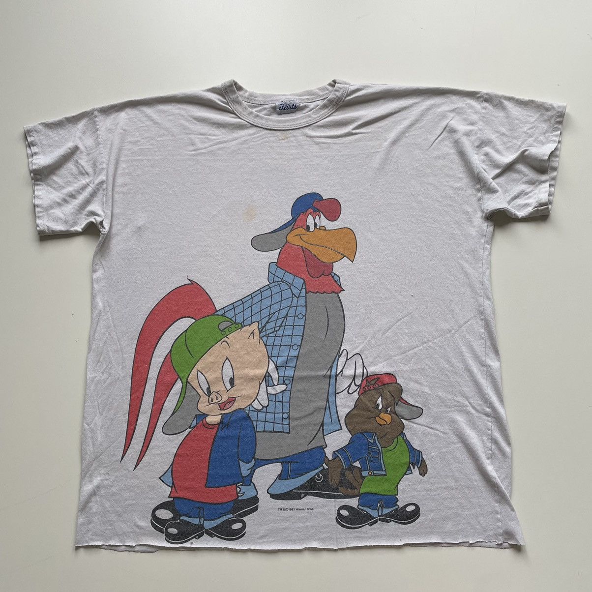 image of Cartoon Network x Vintage 90's Looney Tunes Cartoon Graphic Cartoon T Shirt XL in White, Men's