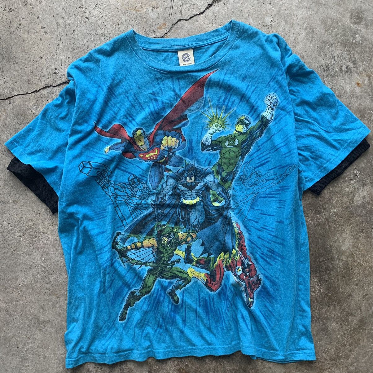DC Comics Dc Comics characters vintage blue T-Shirt tee Size US XL / EU 56 / 4 - 1 Thumbnail