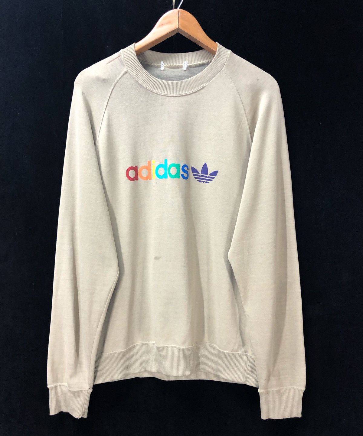 Adidas × Vintage Vintage ADIDAS Big Logo 3 Stripes Sweatshirt Size US M / EU 48-50 / 2 - 1 Thumbnail