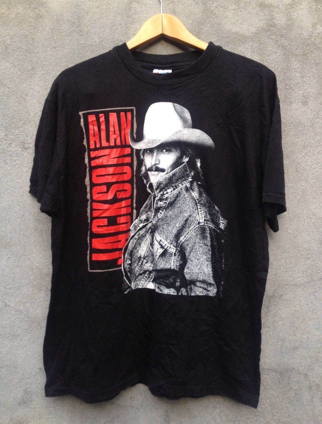 image of Band Tees x Vintage 90's Alan Jackson Country Music Tshirt XL Size in Black, Men's