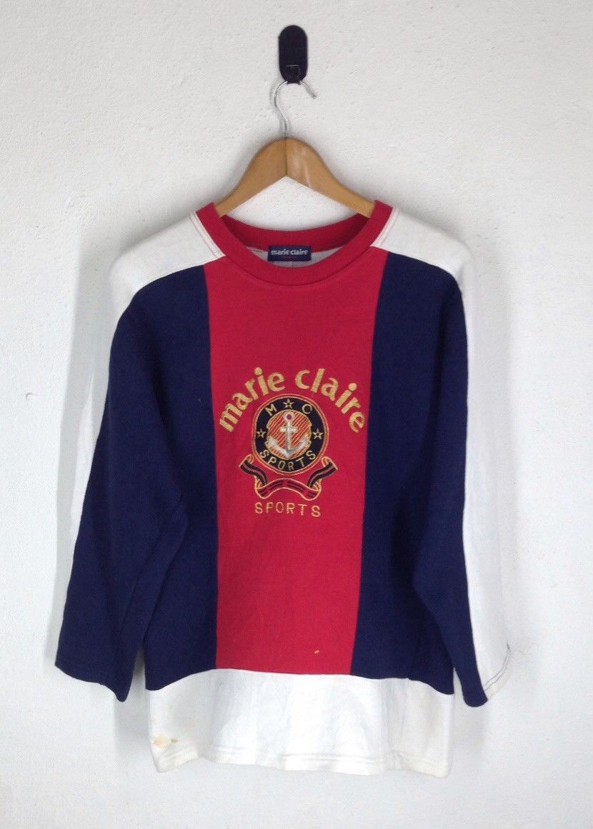 Vintage Marie Claire Sport Sweatshirt Embroidered Logo Big Logo Size US M / EU 48-50 / 2 - 1 Thumbnail