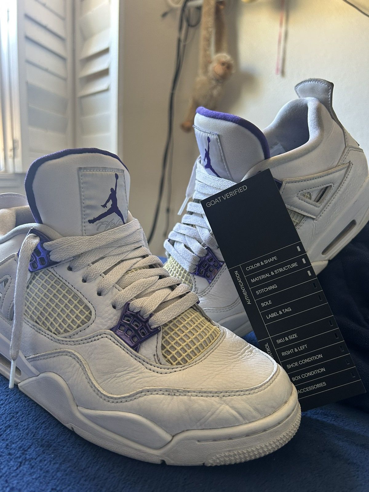 Jordan Brand Jordan 4 Metallic Purple WITH BOX 🍇OFFERS ACCEPTED🍇 Size US 8.5 / EU 41-42 - 1 Thumbnail
