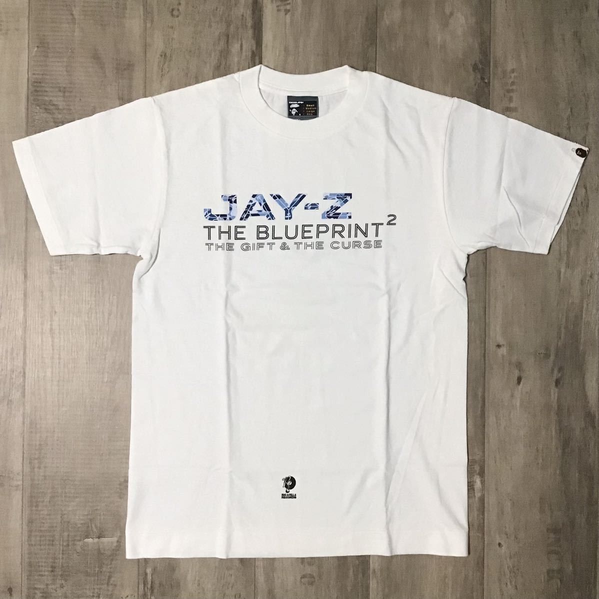 image of 2002 Bape × Jay-Z The Blueprint 2 T-Shirt Roc A Fella in White, Men's (Size Small)