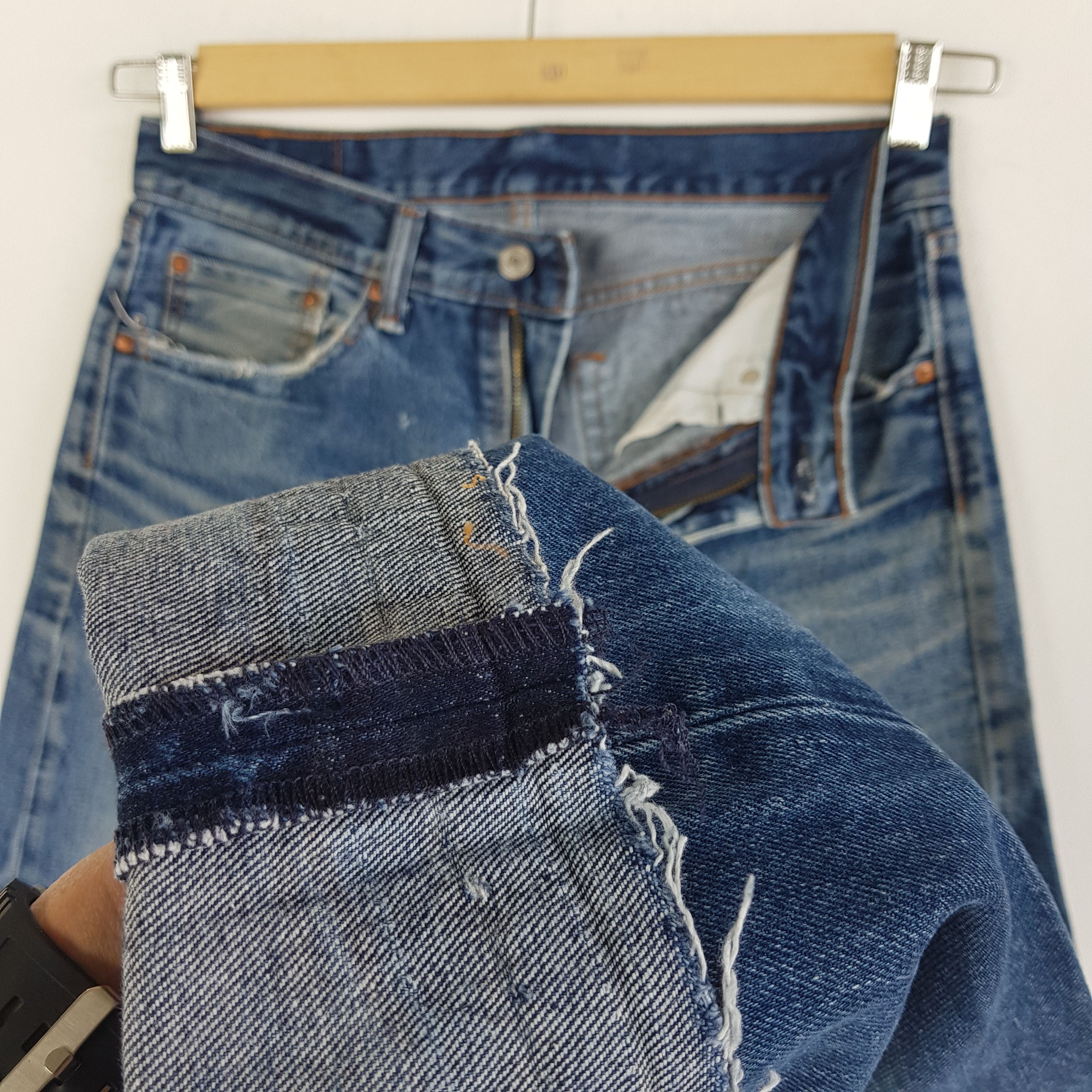 Levi's Vintage Y2K Levis Released Hem Jeans Levis 505 Faded Denim Size US 30 / EU 46 - 10 Thumbnail