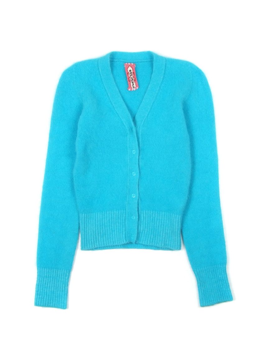 Marni W's Twin-Set Angora Chunky Fluffy Tiny Cardigan Jumper Size XS / US 0-2 / IT 36-38 - 1 Thumbnail
