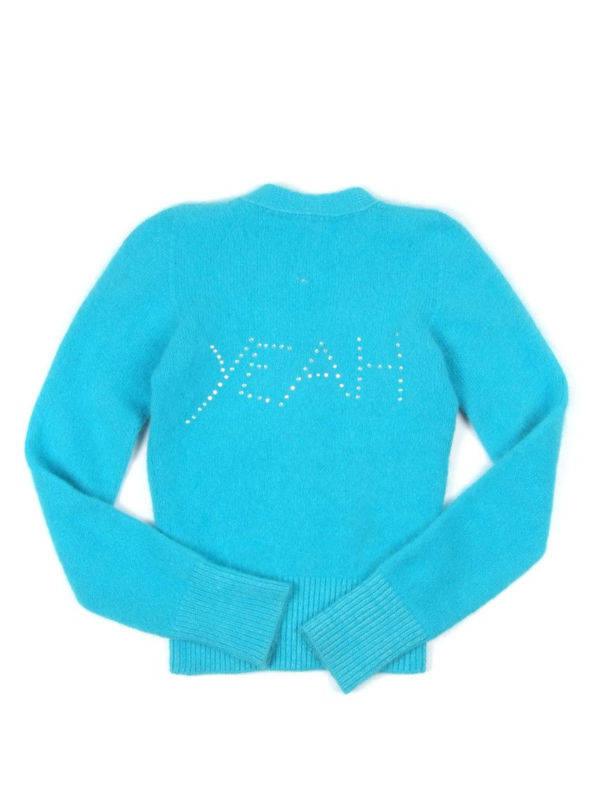Marni W's Twin-Set Angora Chunky Fluffy Tiny Cardigan Jumper Size XS / US 0-2 / IT 36-38 - 2 Thumbnail