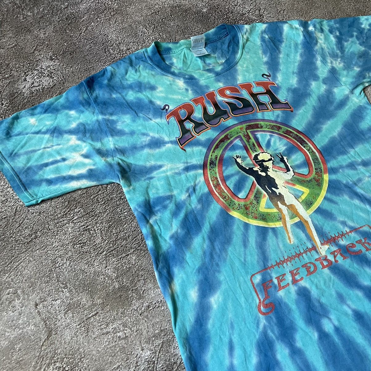 Vintage Vintage 90s RUSH Band Tee Sun Faded Tie Dye Graphic Baggy L Size US L / EU 52-54 / 3 - 3 Thumbnail