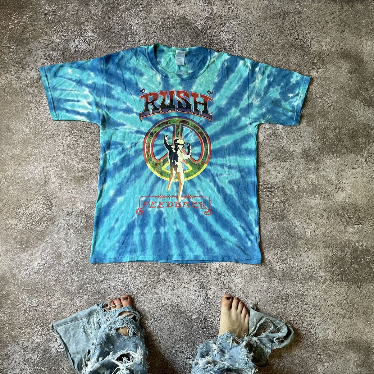 Vintage Vintage 90s RUSH Band Tee Sun Faded Tie Dye Graphic Baggy L Size US L / EU 52-54 / 3 - 1 Thumbnail