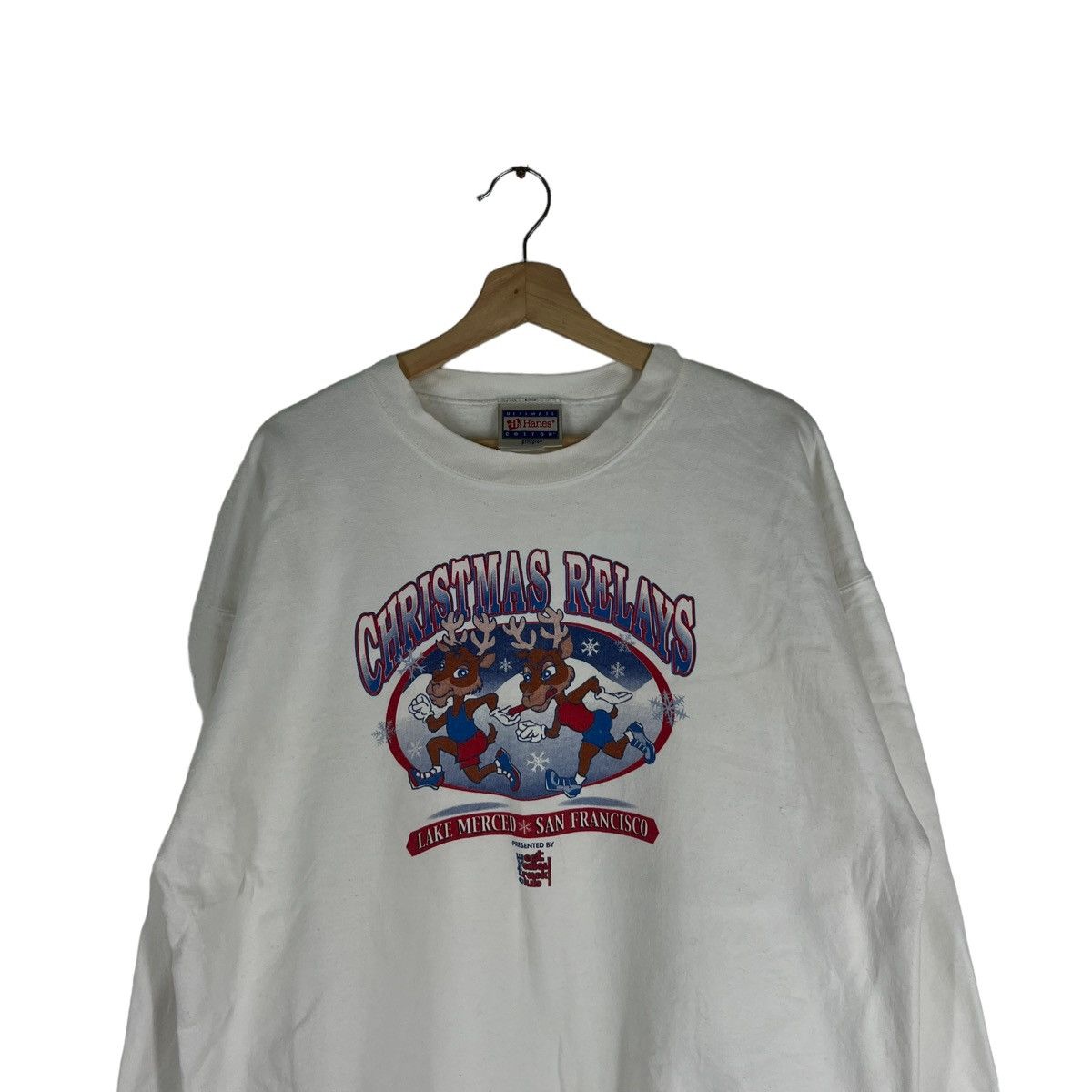 Japanese Brand × Vintage VINTAGE CREWNECK SWEATSHIRT HANES BIG LOGO Size US L / EU 52-54 / 3 - 5 Thumbnail