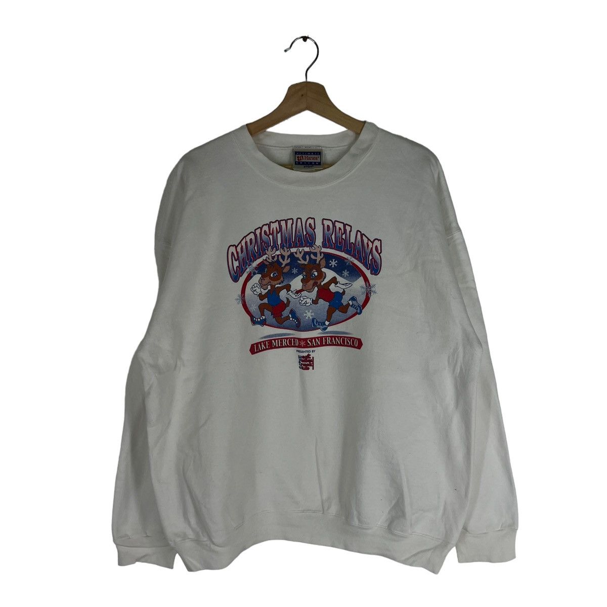 Japanese Brand × Vintage VINTAGE CREWNECK SWEATSHIRT HANES BIG LOGO Size US L / EU 52-54 / 3 - 1 Thumbnail