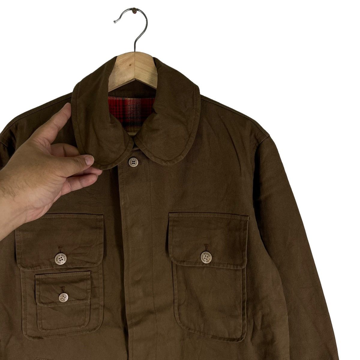 Japanese Brand VINTAGE CHORE JACKET CARGO POCKET SCENE JAPAN TARTAN LINING Size US M / EU 48-50 / 2 - 3 Thumbnail
