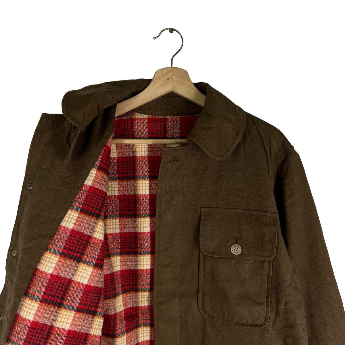 Japanese Brand VINTAGE CHORE JACKET CARGO POCKET SCENE JAPAN TARTAN LINING Size US M / EU 48-50 / 2 - 9 Thumbnail