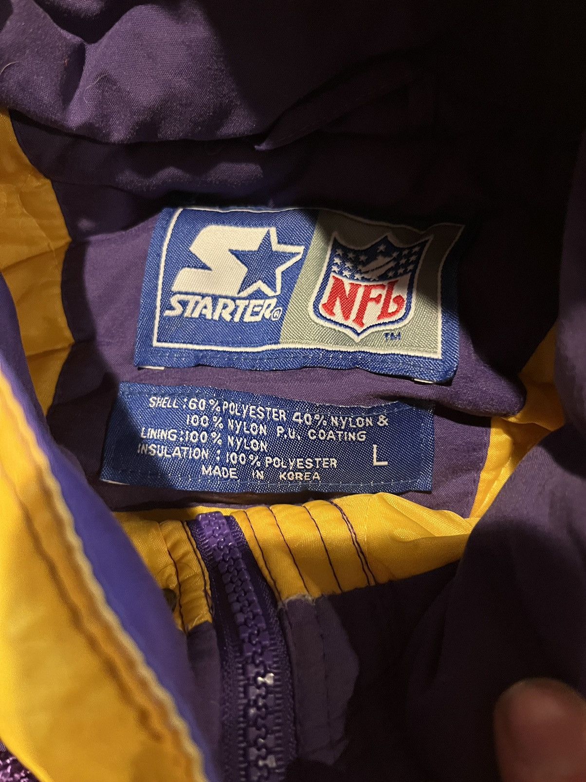 NFL × Starter Minnesota Vikings Vintage Starter Jacket Size Large Size US L / EU 52-54 / 3 - 4 Thumbnail