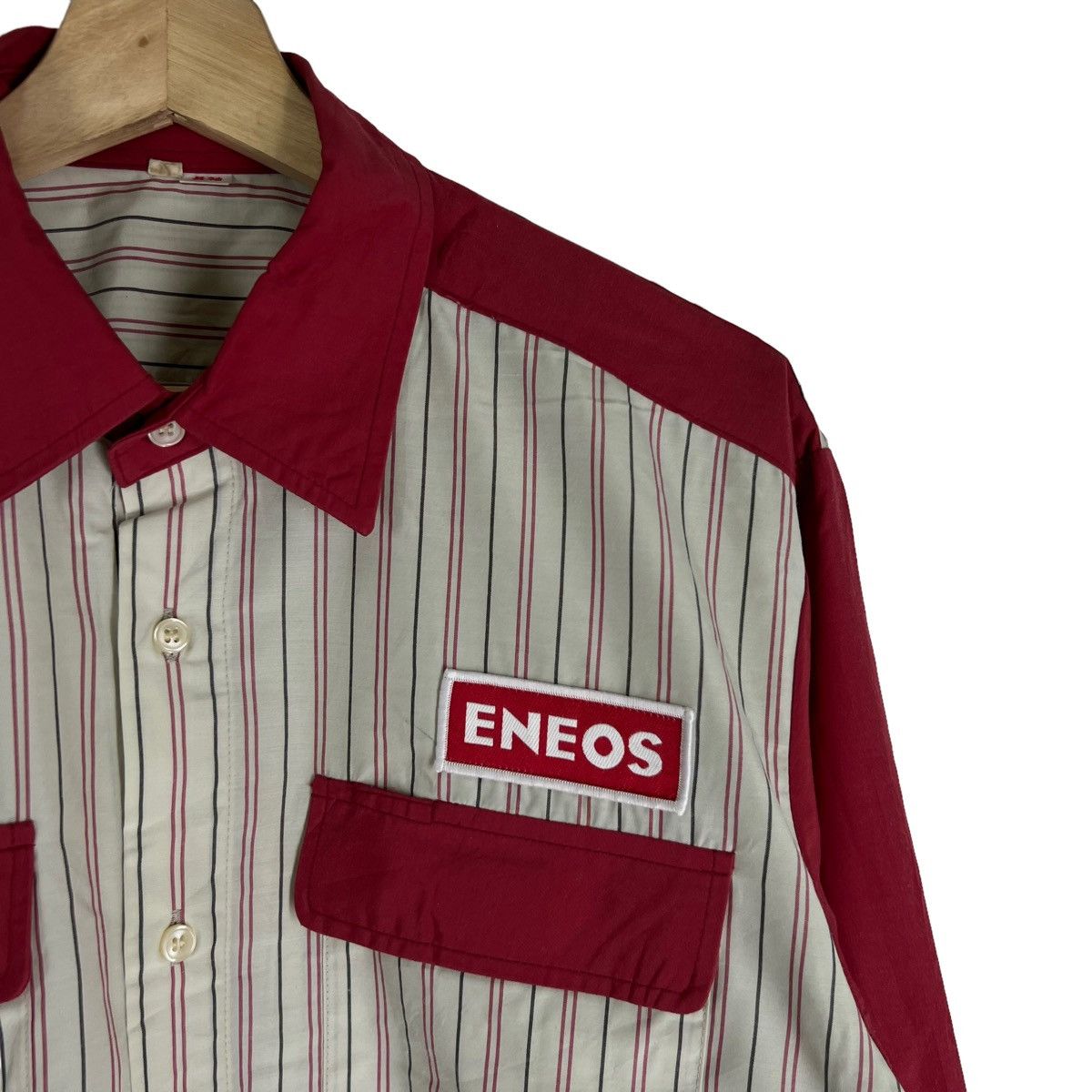 Japanese Brand VINTAGE WORKERS WEAR JACKET ENEOS BIG LOGO STRIPED DESIGN Size US L / EU 52-54 / 3 - 6 Thumbnail