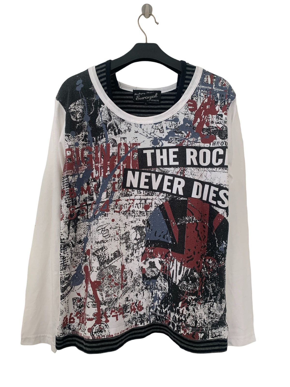 If Six Was Nine Japanese Brand Euroyal The Rock Never Dies Punk Long Sleeve Size US L / EU 52-54 / 3 - 1 Thumbnail