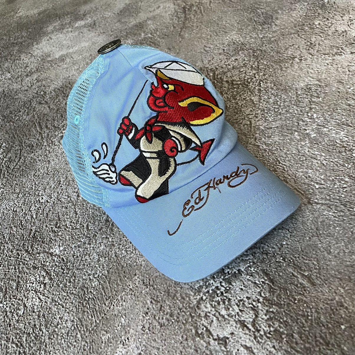 Vintage Vintage Y2K Ed Hardy Graphic Cap Streetwear Skate Cropped OS Size ONE SIZE - 4 Thumbnail