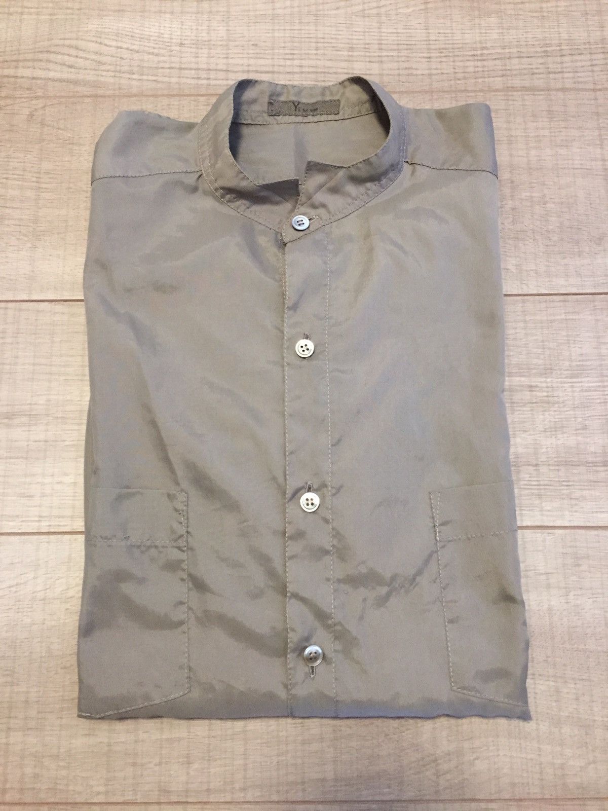 Yohji Yamamoto 80's YOHJI YAMAMOTO LINEN MANDARIN COLLAR SHIRT Size US L / EU 52-54 / 3 - 4 Thumbnail